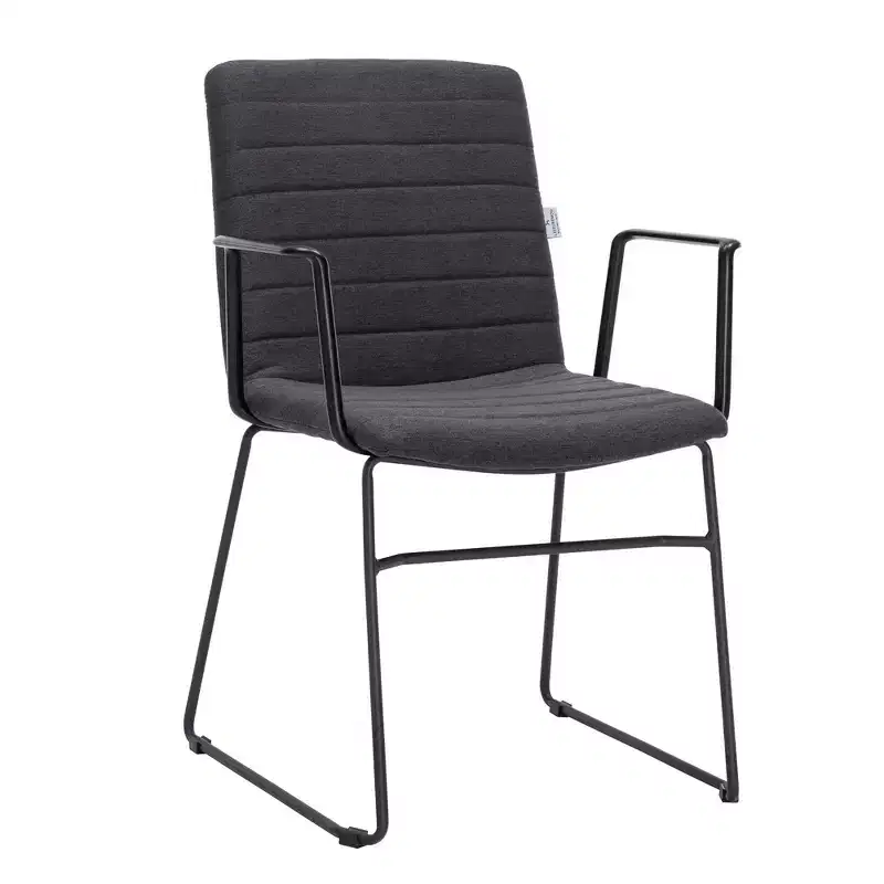 LeisureMod Ergonomic Office Chair Upholstered in Leather/Polyester with Powder-Coated Stainless Steel Frame Padded Seat and Back Zylar Collection