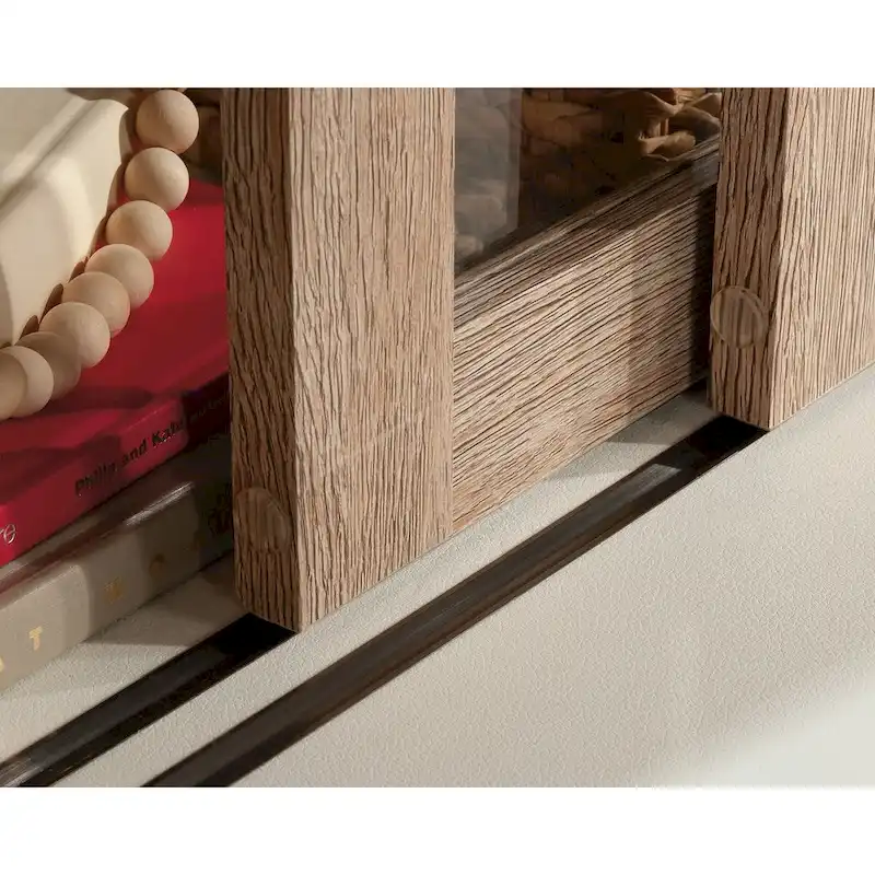Jamocha Wood Sliding Door Bookcase with File Drawer – Letter Size
