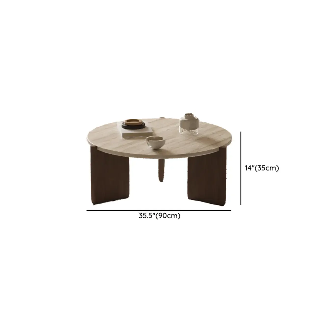 Modern Beige Travertine Top Coffee Table in Hexagon/Round