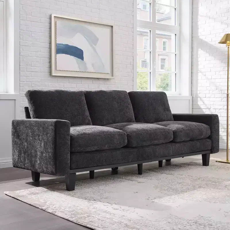 AMERLIFE 3 Seater Sofa 74.8in Deep Seat Couch with Metal Frame Support
