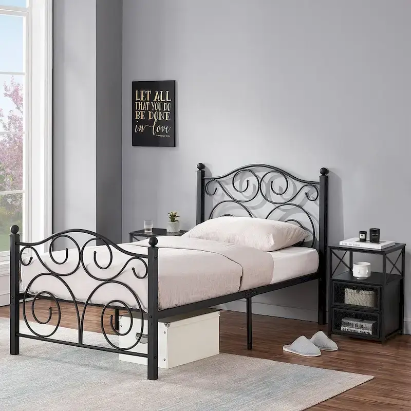 Taomika 3-Pieces Modern Bed Frame and Modern Nightstand Set