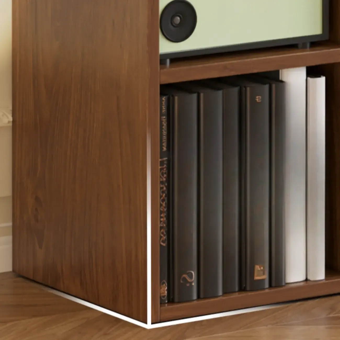 Classic Brown Cherry Wood Open Back Cube Bookcase