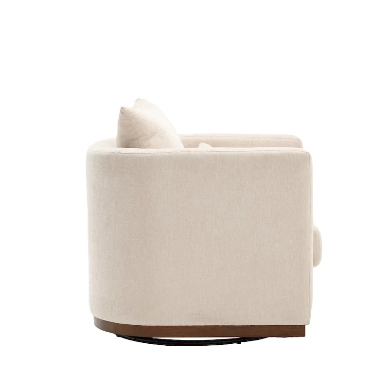 GDFStudio - Harper Chenille Swivel Barrel Chair with Sturdy Metal Base and Ergonomic Design