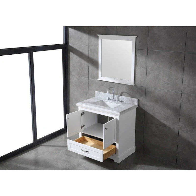 Mareo 36  Solid Wood Bathroom Vanity Set