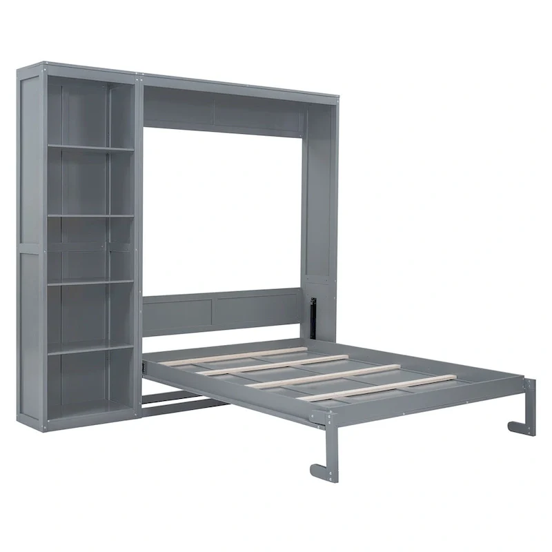 Merax Murphy Bed Wall Bed with Shelves