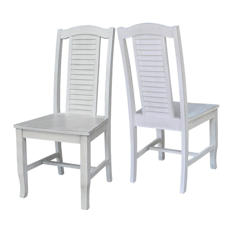 Solid Wood Seaside Dining Chairs - Set of Two