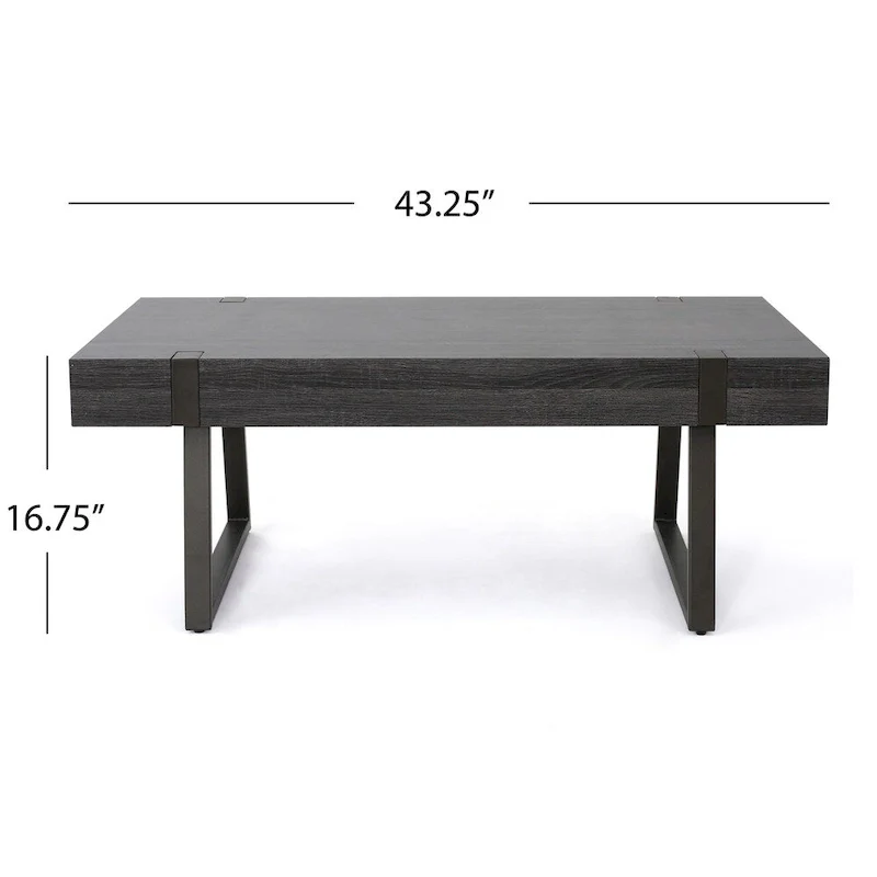 Abitha Faux Wood Coffee Table by Christopher Knight Home - 43.25 L x 23.60 W x 16.75 H