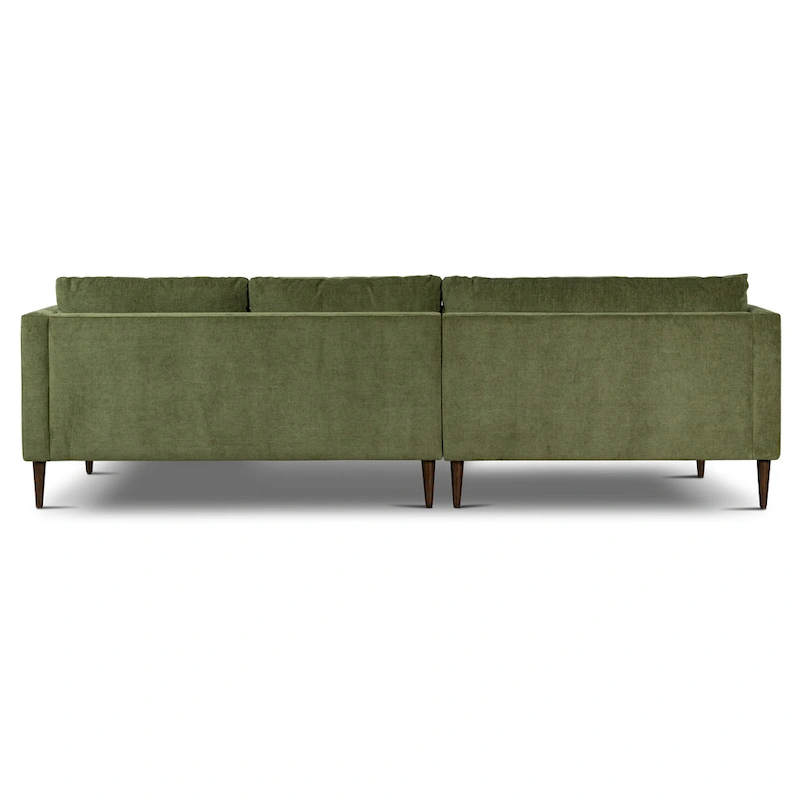 Poly & Bark Lucerne Sectional with Extra-Wide Chaise in Distressed Green Velvet