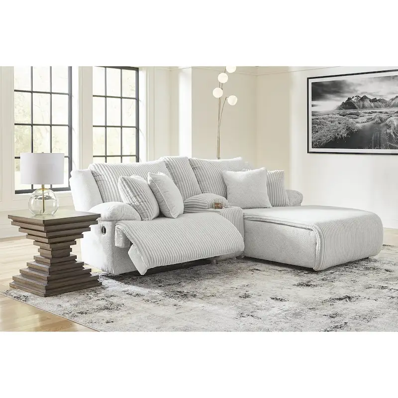 Signature Design by Ashley Top Tier 3-Piece Reclining Sectional with Chaise - 105 W x 74 D x 41 H