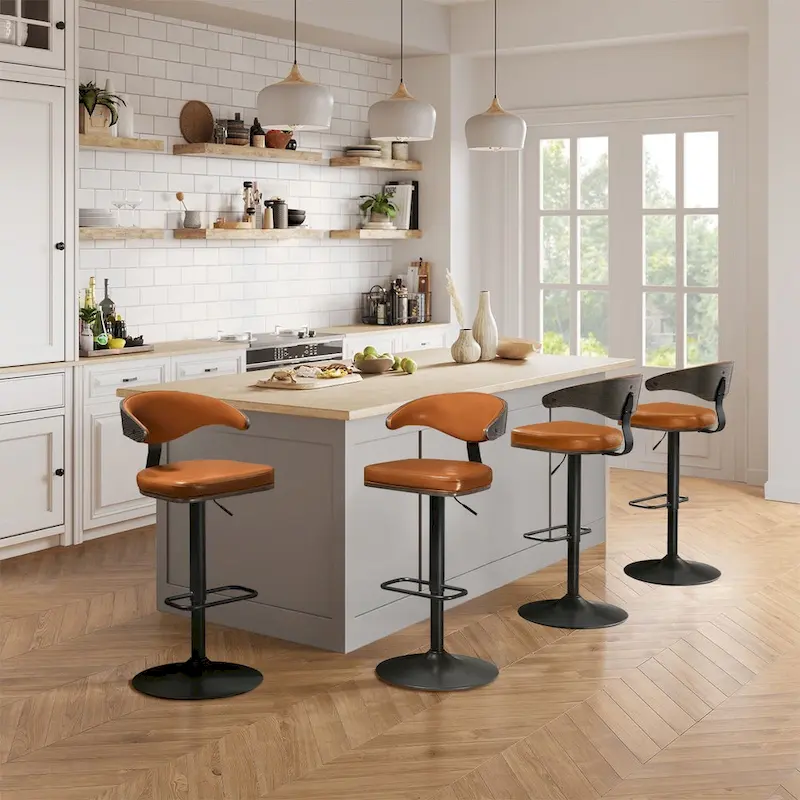 Art Leon Bentwood Swivel Adjustable Bar Stools