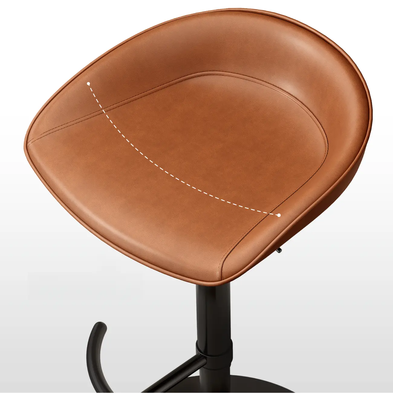 Industrial Modern Pedestal Leather Bar Stools