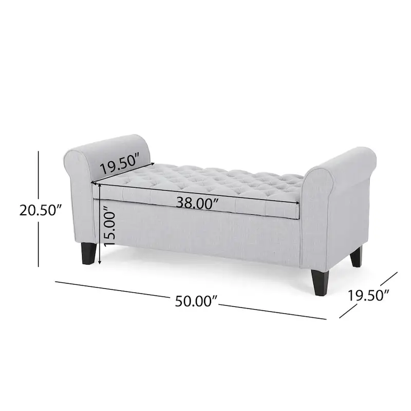 Hayes Armed Storage Bench