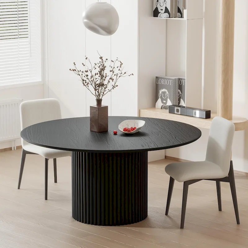 Wooakway Solid Wood 60 Round Dining Table for 6 People Nordic style - 60*30