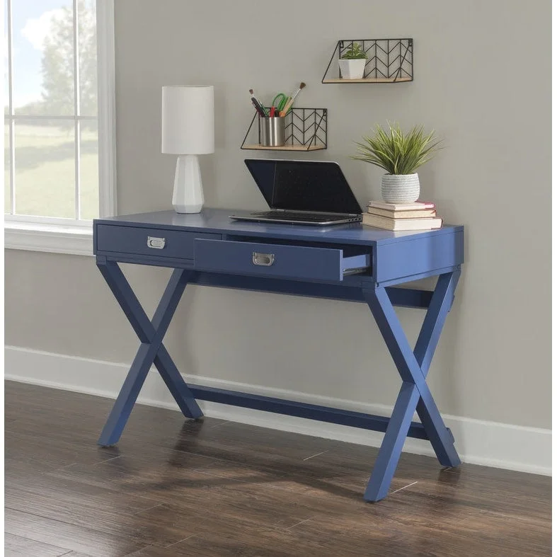 Poppy X-Frame Writing Desk with Drawers