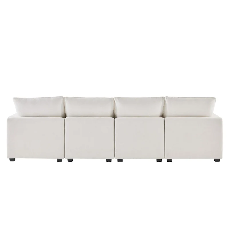 U Shape Modular Sofa, 6 Seat Chenille Deep Seat Sectional Couch