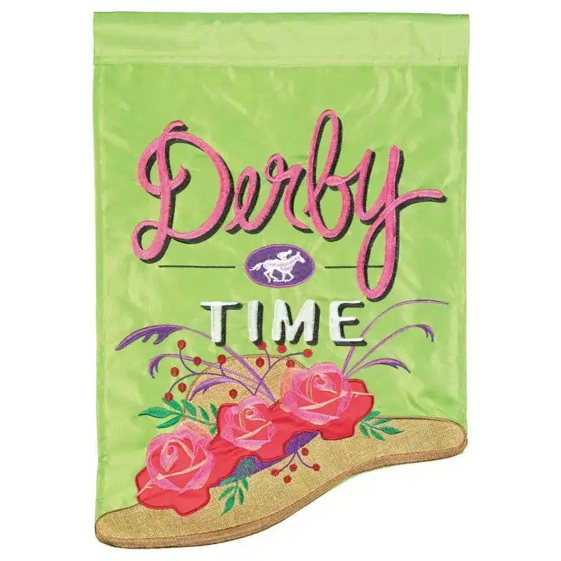 Magnolia Garden Derby Time Hat 29 x 42 Inch Green Polyester Shaped Garden Flag