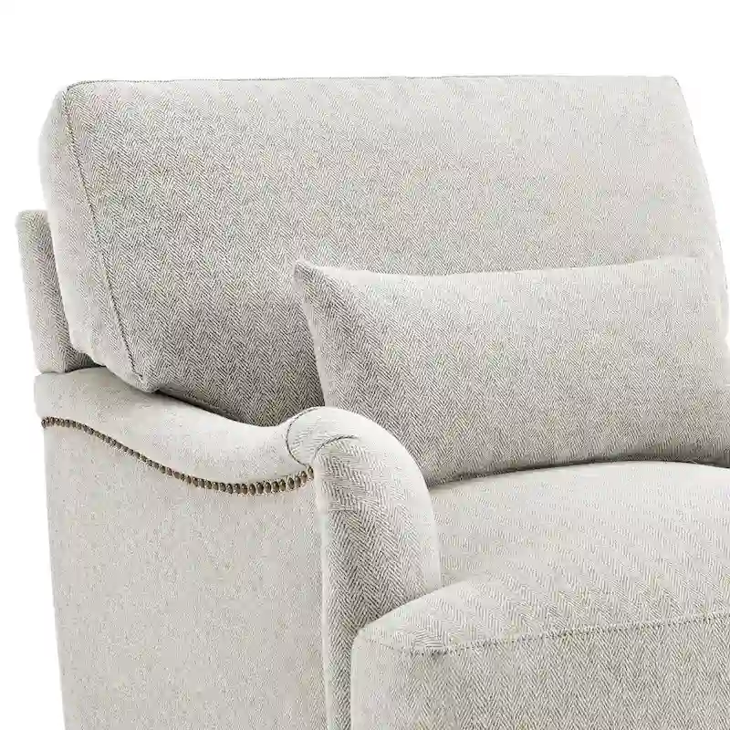 Modern Accent Chair Upholstered Solid Wood Frame with Lumbar Pillow Living Room Armchair
