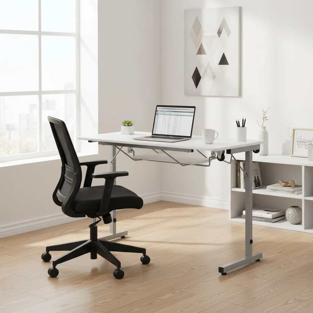 II Sewing Table Silver/White Portable Folding Rolling