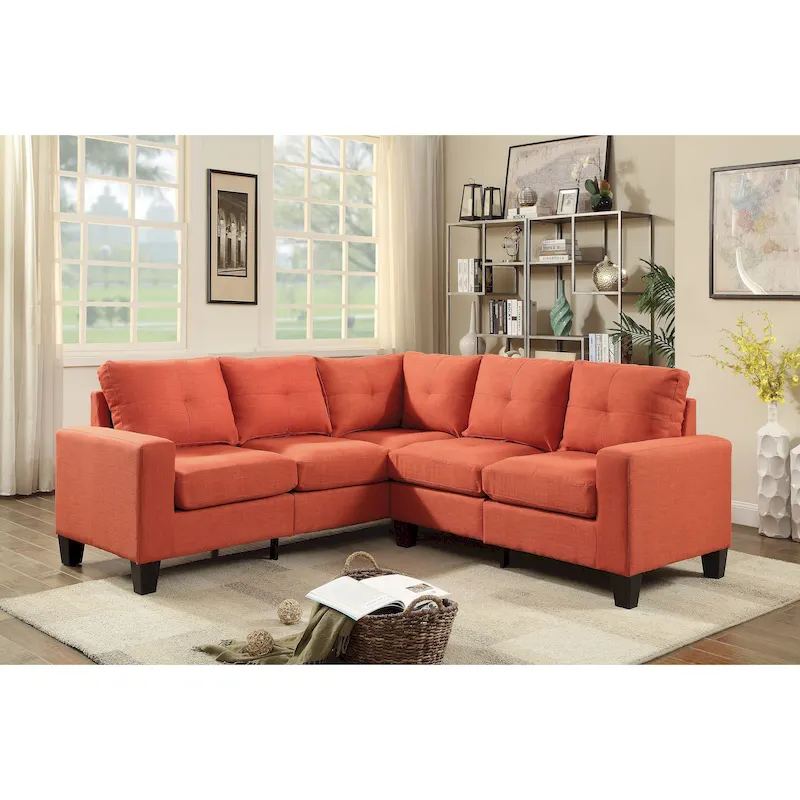 Glory Furniture Newbury Twill Fabric Sectional Sofa – Pocket Coil Seating, 82