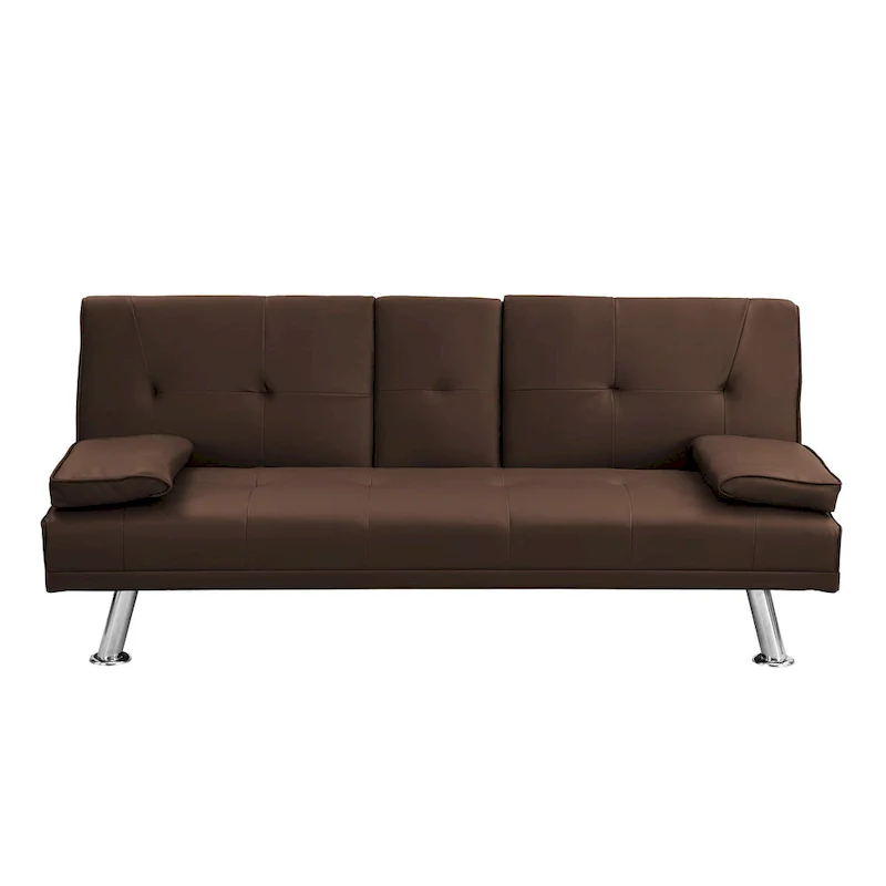 66.1  PVC Loveseat Sofa Bed with Wood Frame and Stainless Legs
