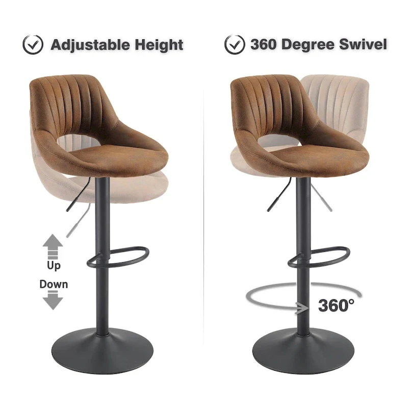 Retro Adjustable Swivel Barstool (Set of 2)