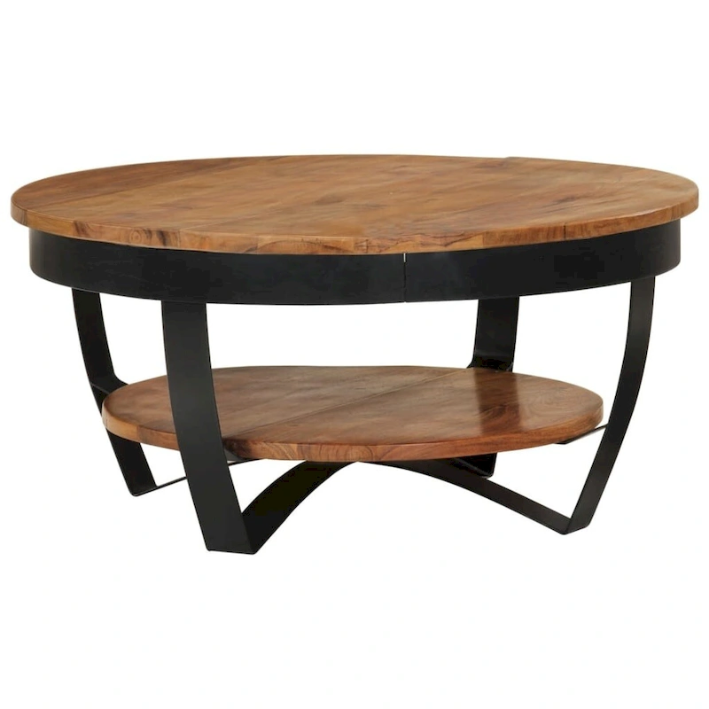 vidaXL Coffee Table 25.6x25.6x12.6 Solid Acacia Wood