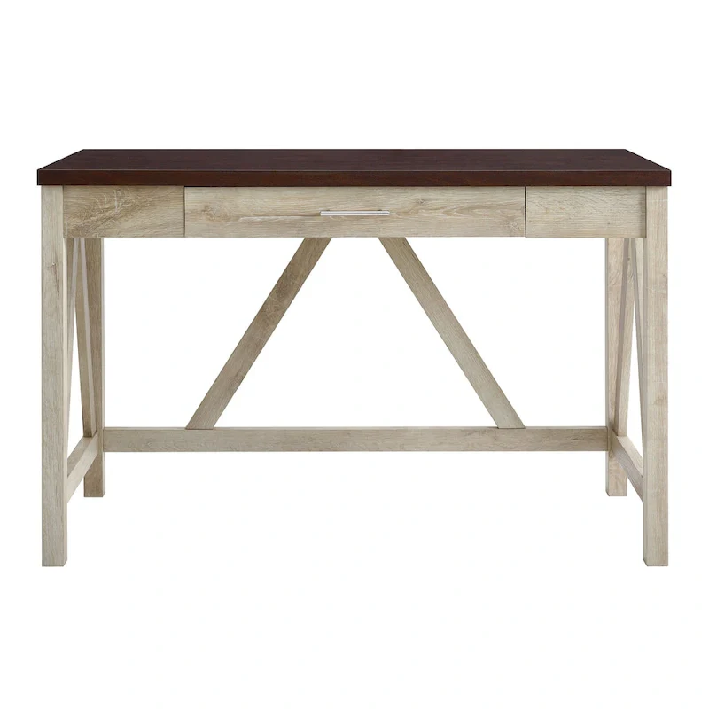 Paradise Hill A-Frame Writing Desk with Center Drawer – MDF & Laminate