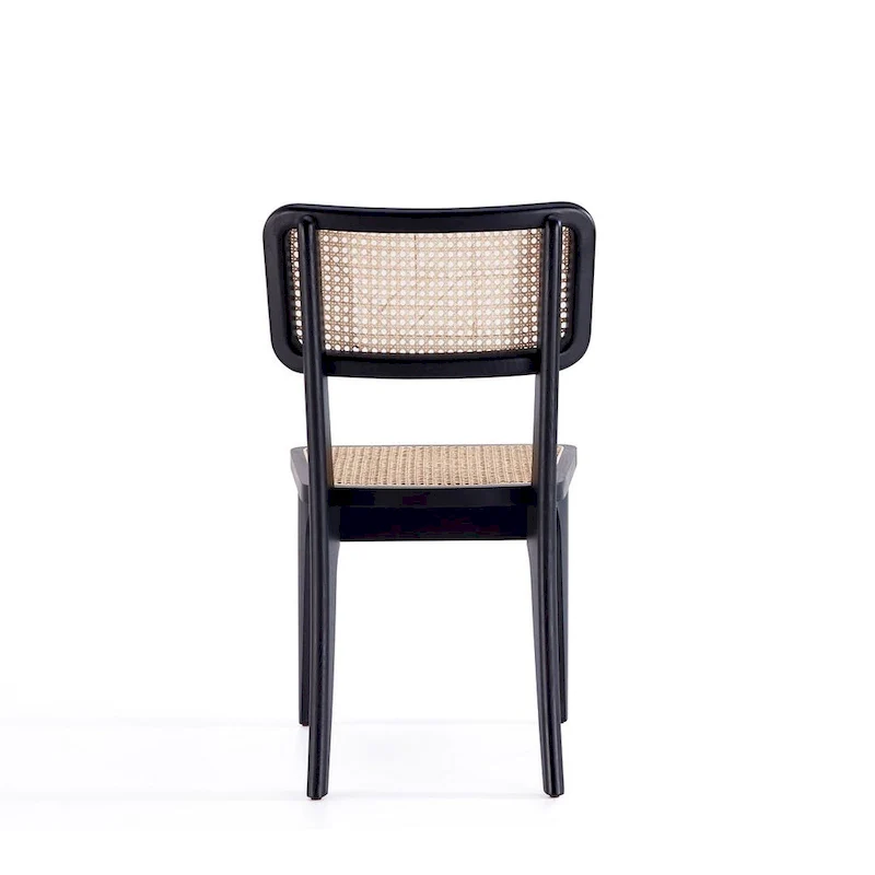 Giverny Dining Chair in Black and Natural Cane - Set of 2