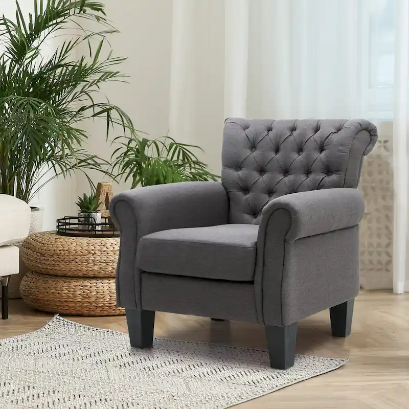 Accent Club Chair with Arms and Padded Seat