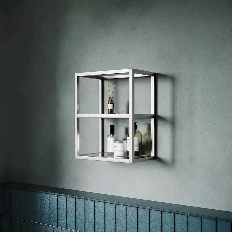 Pierre 16X20X10 Wall-Mounted Linen Cabinet In Chrome