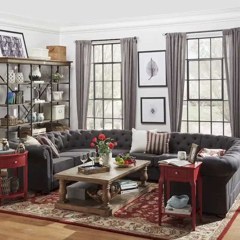 Knightsbridge Chesterfield U-shaped Sectional by iNSPIRE Q Artisan