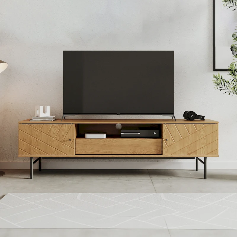 Studio London Amara 70.6 Media Console Oak Effect TV Stand