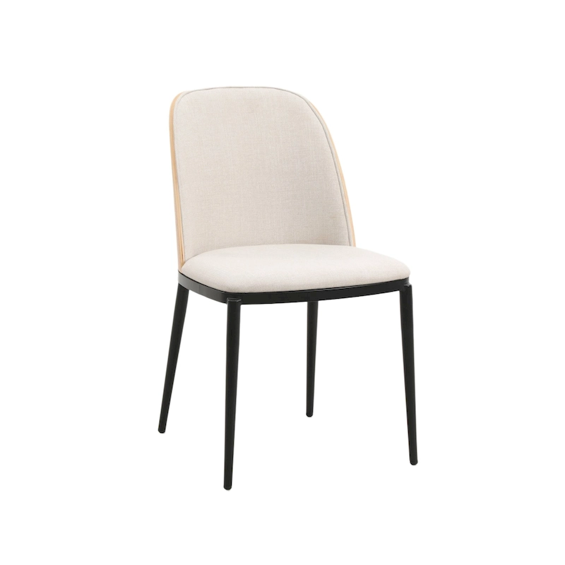 LeisureMod Tule Dining Side Chair with Upholstered Seat and Back