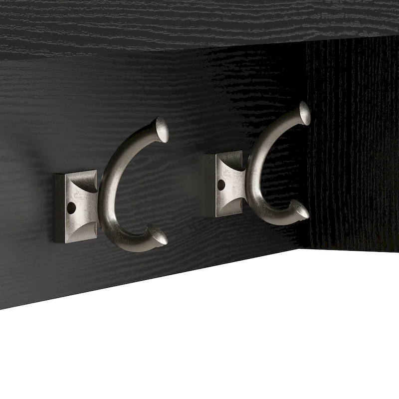 Woodland 40W Shoe Bench w/ Shelves & Wall Coat Rack by Bush Furniture