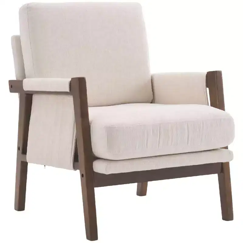TUYOHW Velvet Accent Chair,Upholstered Armrest Chair with Soft Waist Cushion,300lbs Capacity,Ergonomic Lounge Chair for Living Room,Bedroom