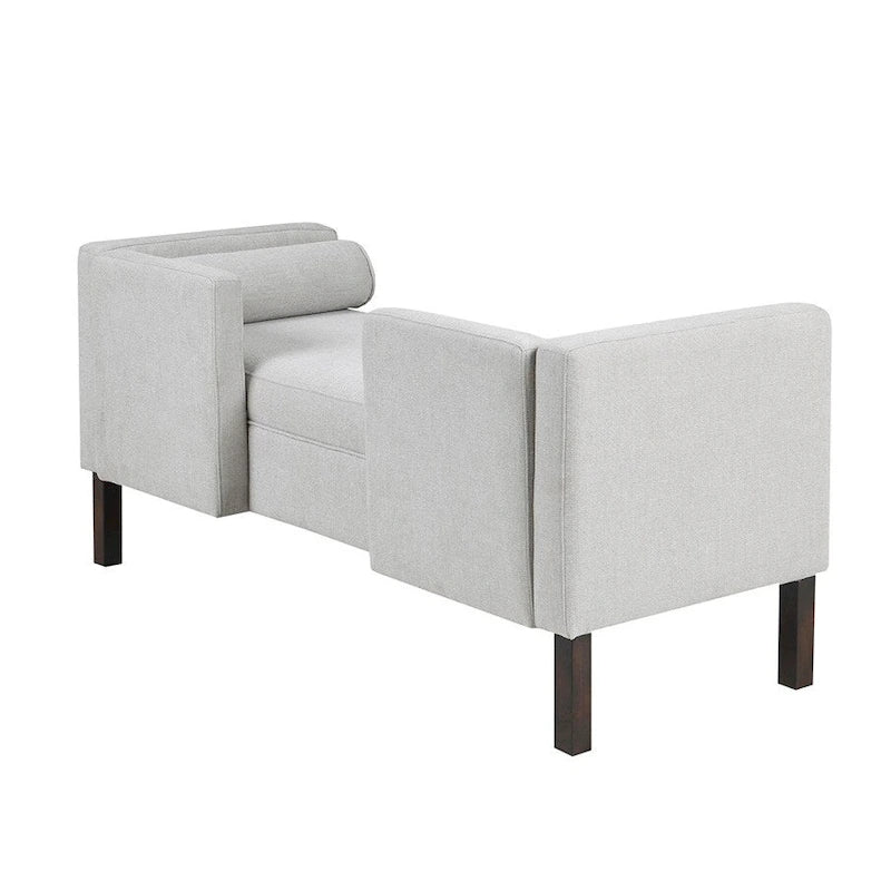 Upholstered Accent Bench with Unique Cutout Open Back