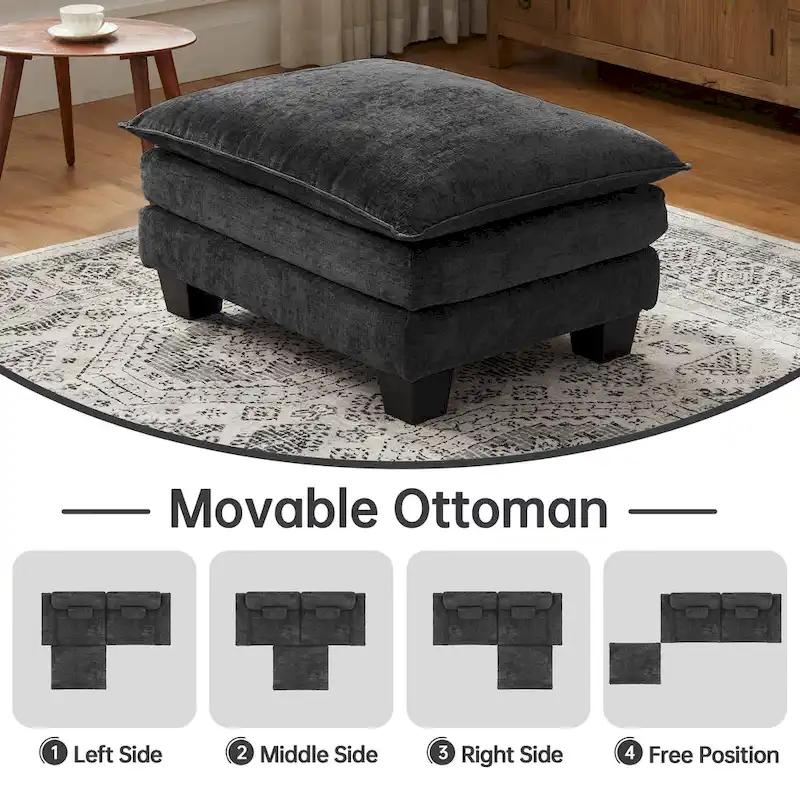 Modular Sectional Sofa with Ottoman and Deep Seat Sleeper