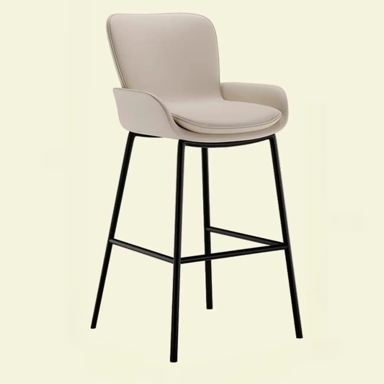 Coffee Bucket Four Legs Leather Counter Bar Stools