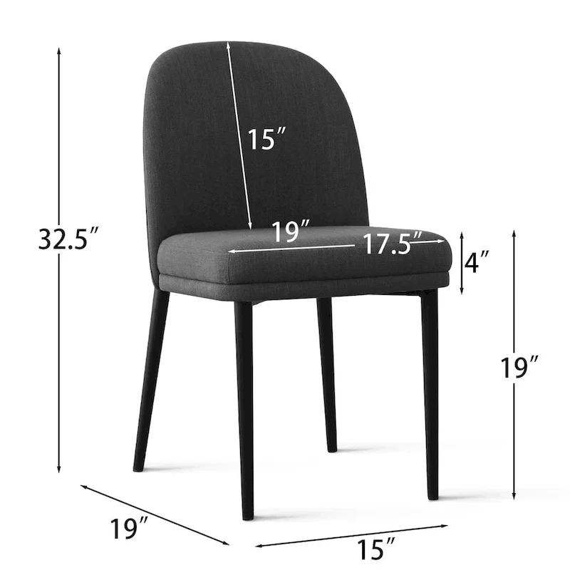 Linen Upholstered Dining Chair(Set of 2)