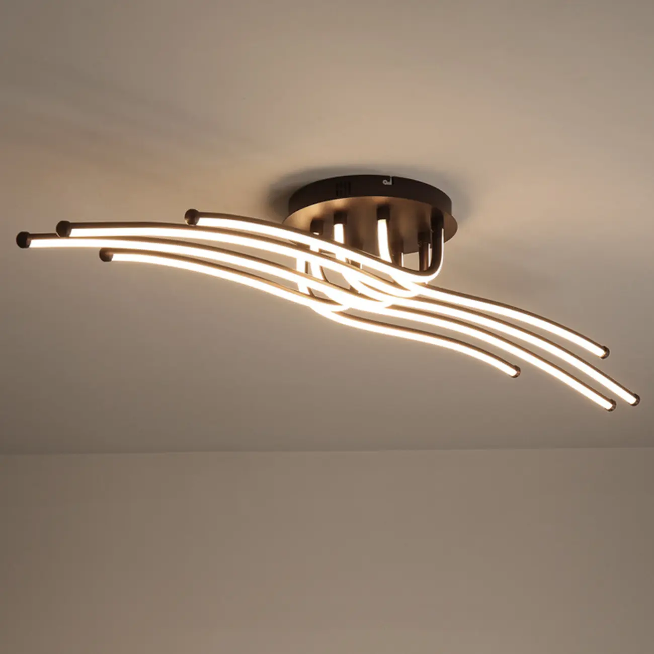 Modern Linear Semi Flush Ceiling Light with Silica Gel Shade