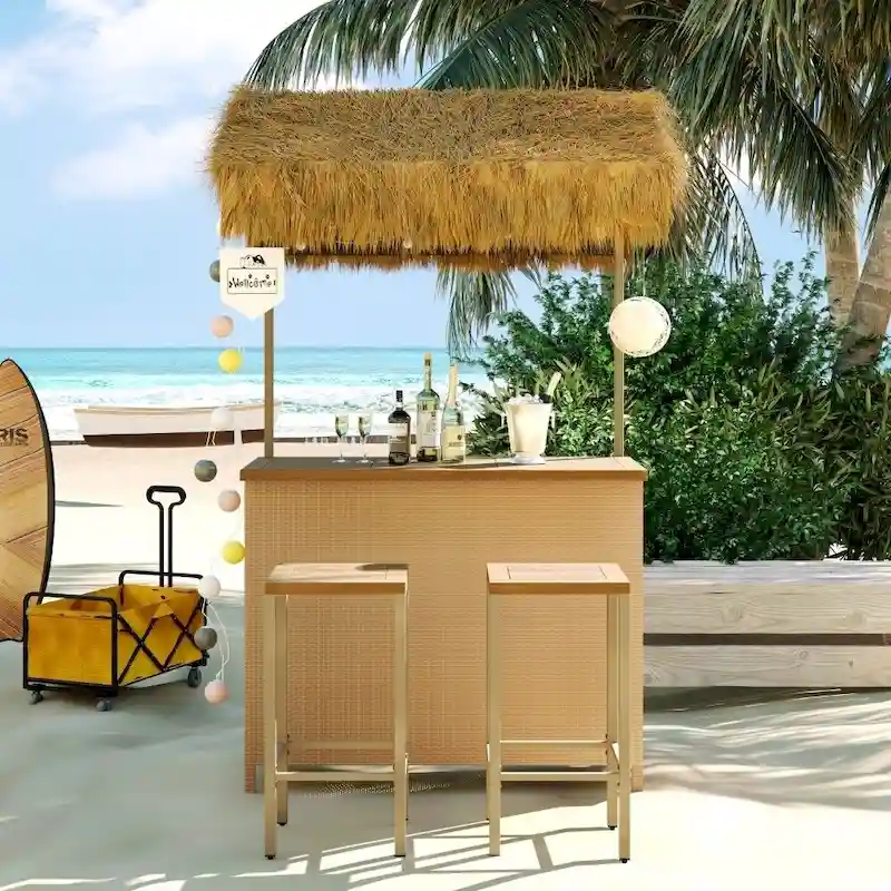 Hawaiian-style Bar Table Set Outdoor Party Bar Set
