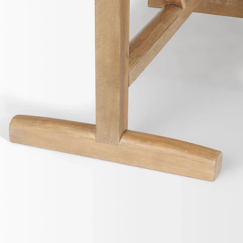 84  Light Brown Solid Wood Dining Table - 84 L x 42 W x 30 H