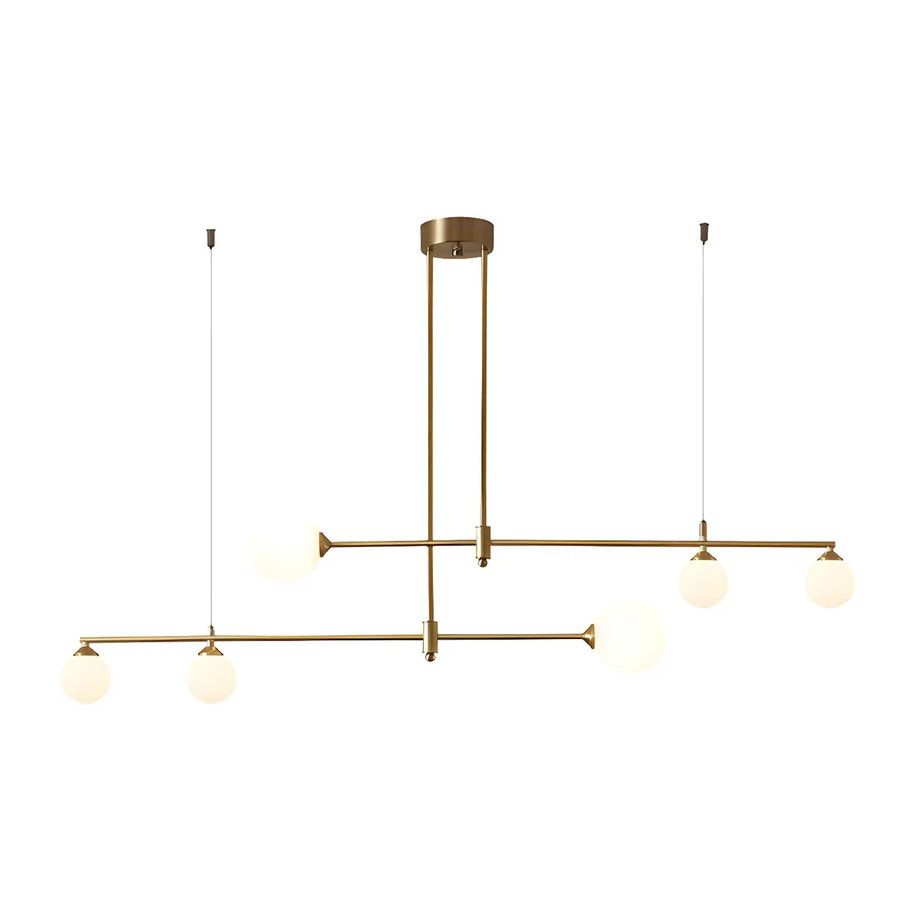 Modern Gold Globe Adjustable Island Pendant Light