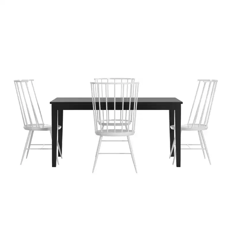 Salido Black Mixed Back Finish Dining Set - 5-Piece - iNSPIRE Q