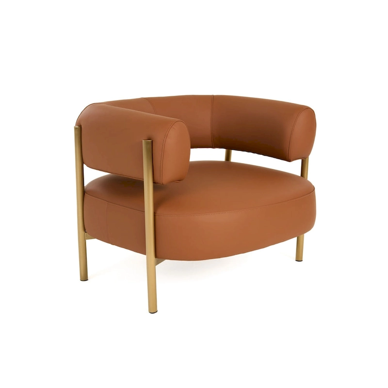 Modrest Ozona Modern Rust Leather Accent Chair