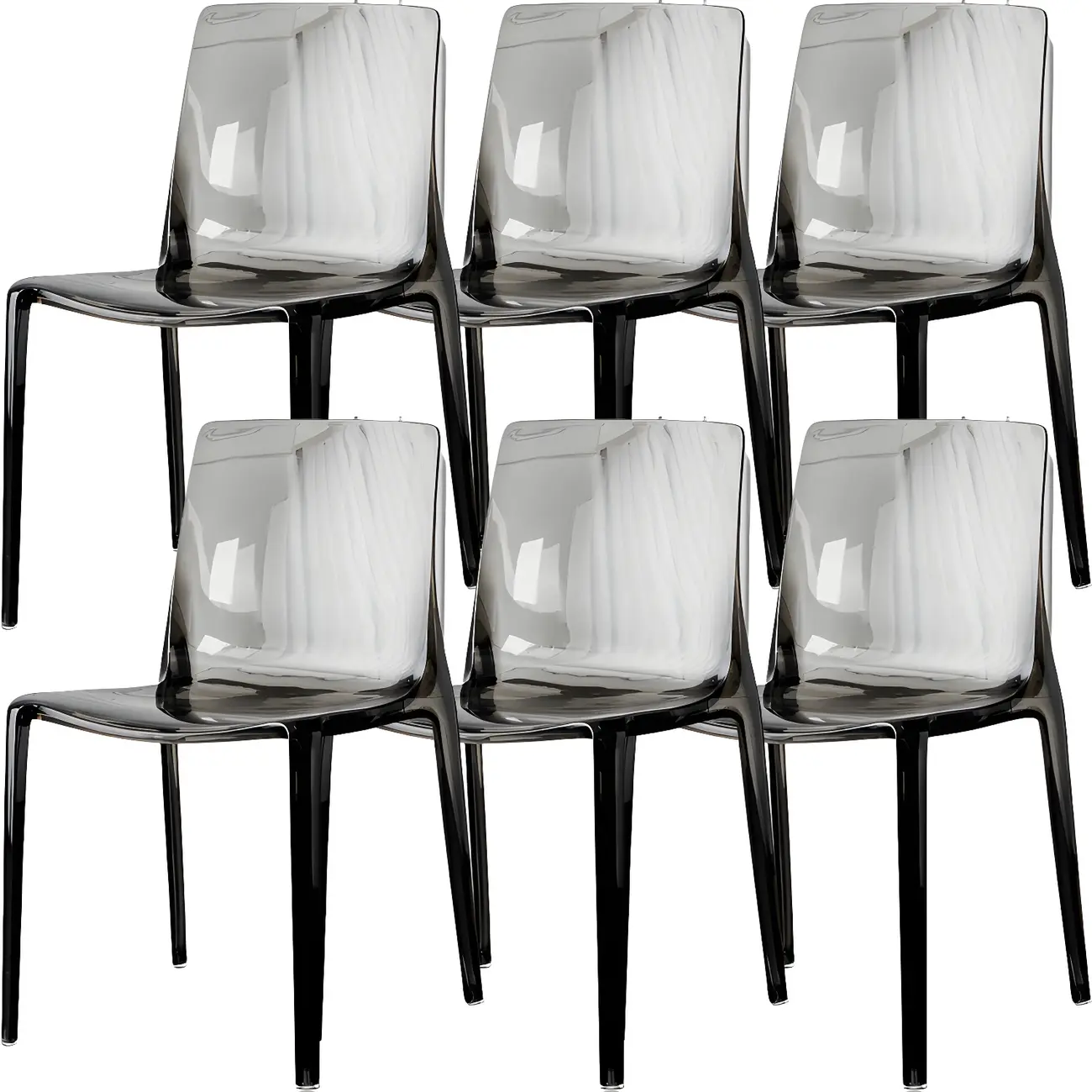 Amber Acrylic Armless Low Back Dining Chair