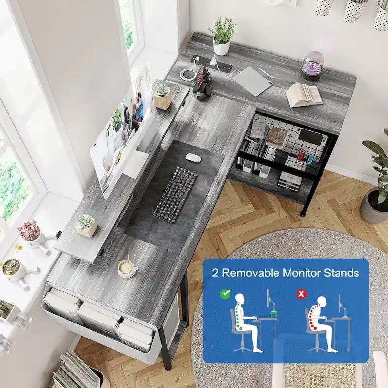 Small Gaming Desk with Power Outlets