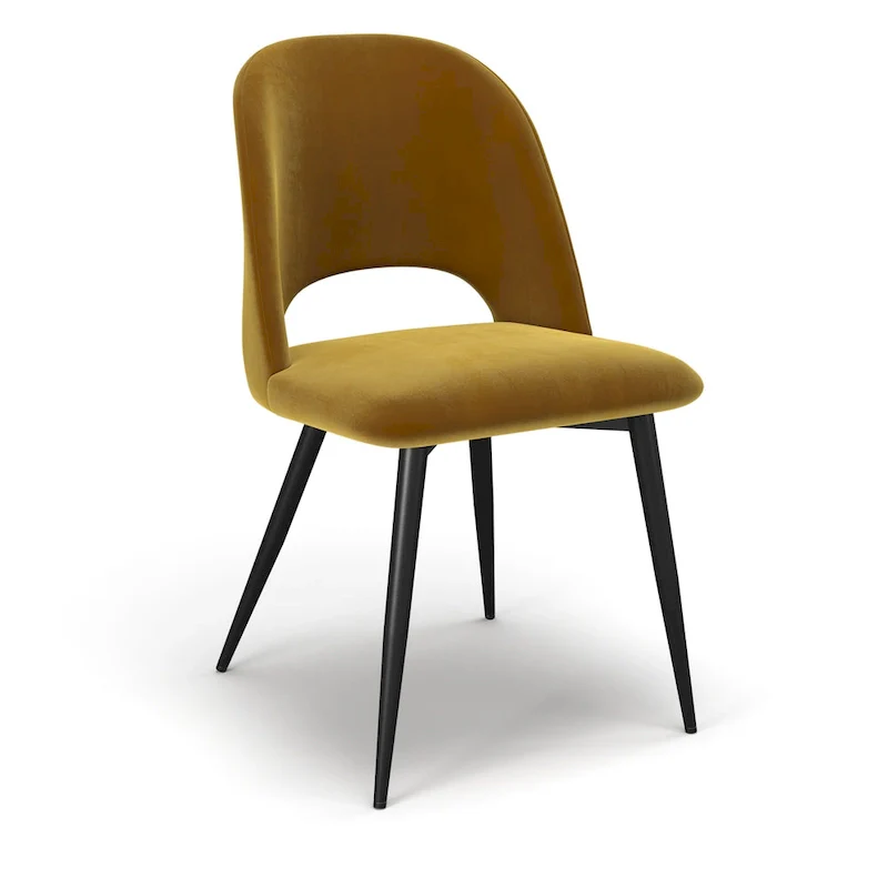 Velvet Dining Chairs - Gold/Platinum/Sapphire, Mid-Century Modern