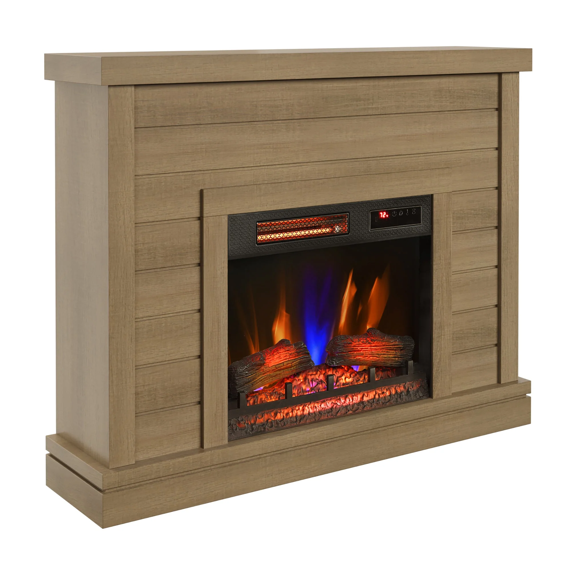 duraflame? Farmhouse Shiplap Electric Fireplace Wall Mantel