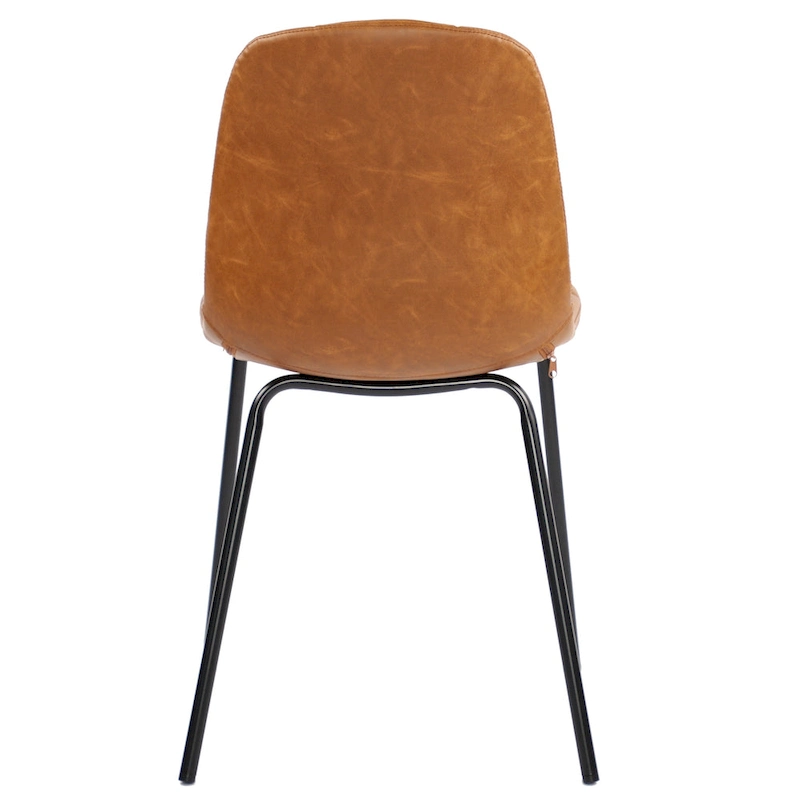 Faux Leather Dining Chairs Upholstered Side Chairs with Metal Legs Set of 2